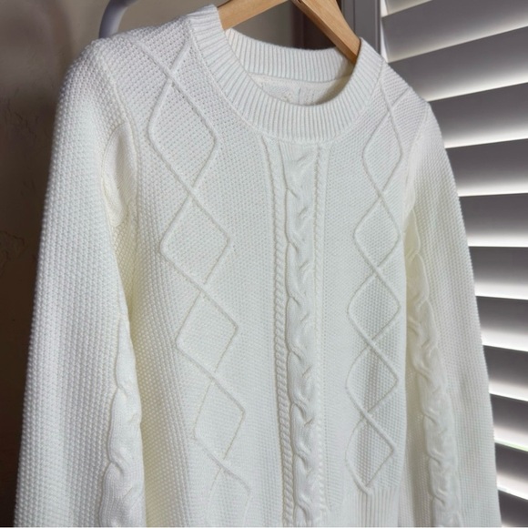 Commense Ivory Off White Cable Knit Mini Swearer Dress Medium NWT - Picture 5 of 10